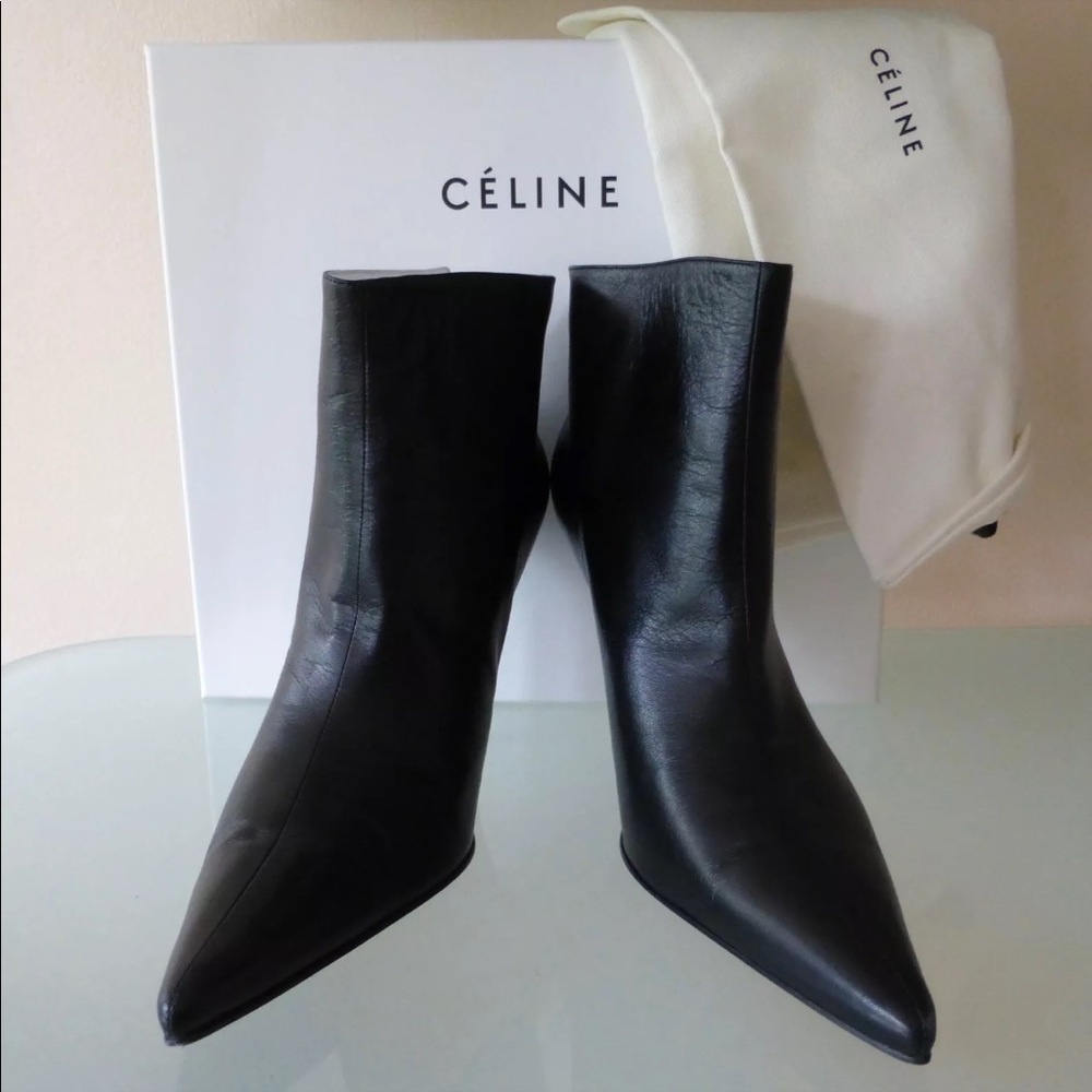 NIB Auth. CELINE leather BOOTS/BOOTIES w/dust bag  size 8.5/39.5 IT - Picture 2 of 9